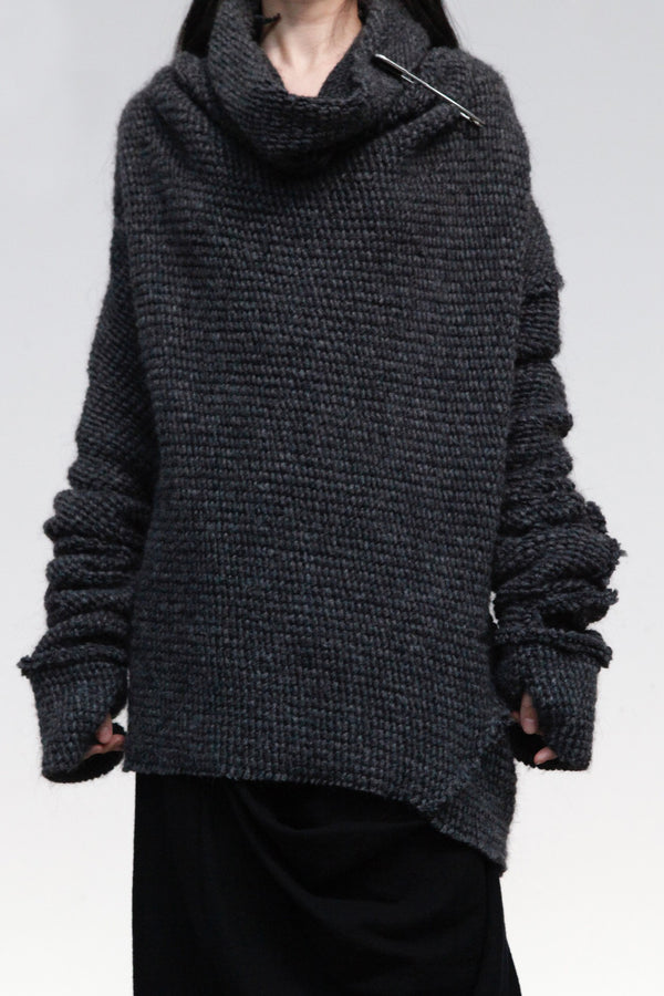 Marc Le Bihan wool pullover sweater 1731 France MLB-1731-HUI GREY